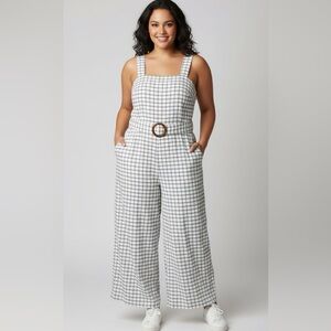 American Eagle Black White Sleeveless Jumpsuit